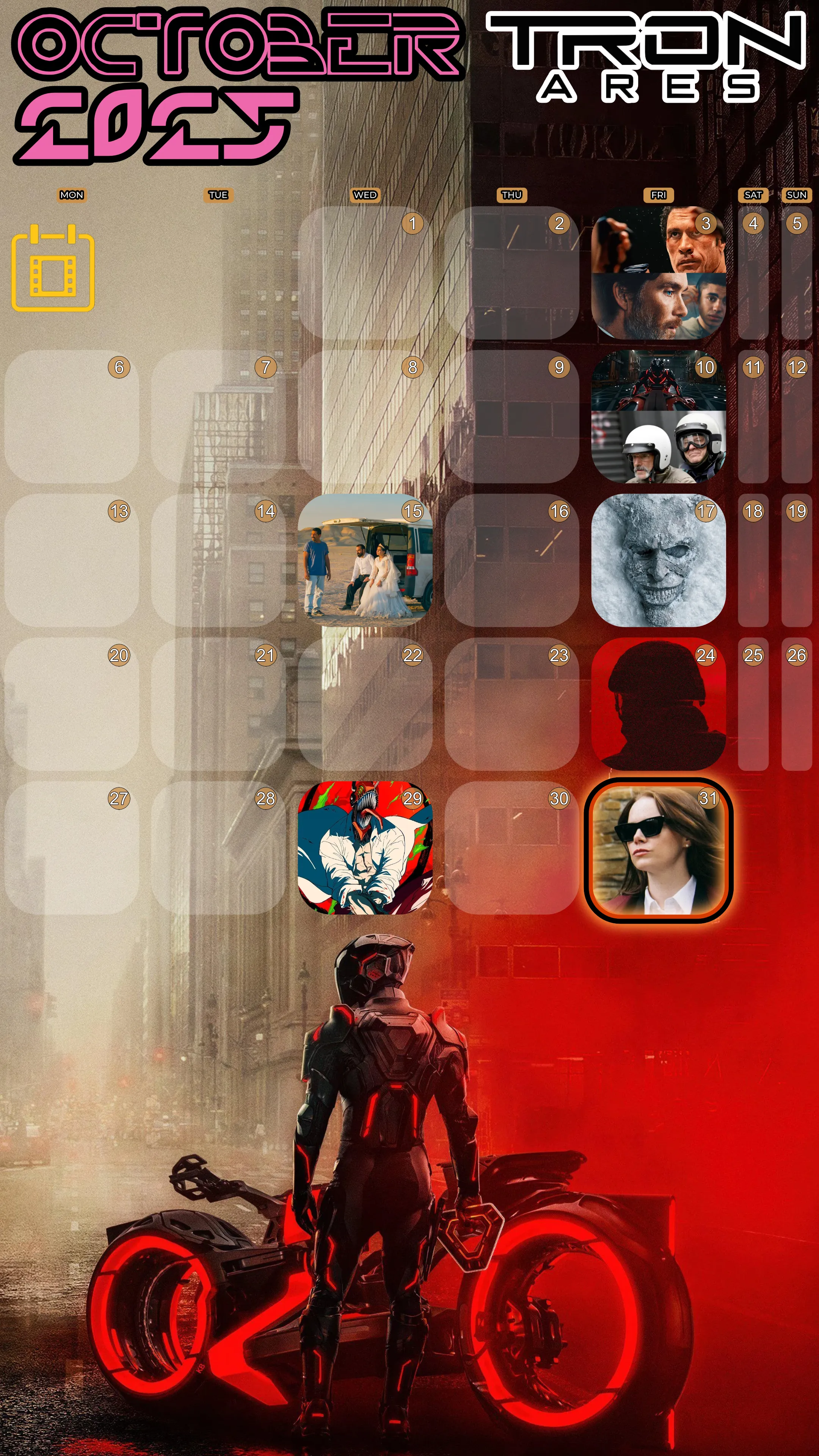 Preview of October 2025 movie calendar